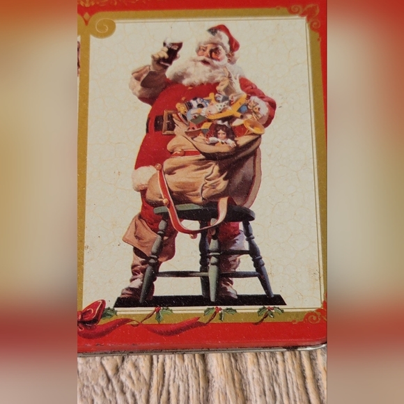 2 Decks 1995 COCA-COLA CHRISTMAS NOSTALGIA PLAYING CARDS IN COLLECTABLE TIN - Picture 6 of 12